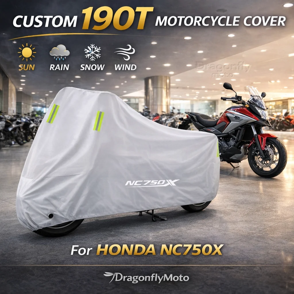

For HONDA NC750X NC 750X NC750 X 2014-2020 Motorcycle Cover Silver Waterproof UV Rain Dust Sun Outdoor Indoor Protector