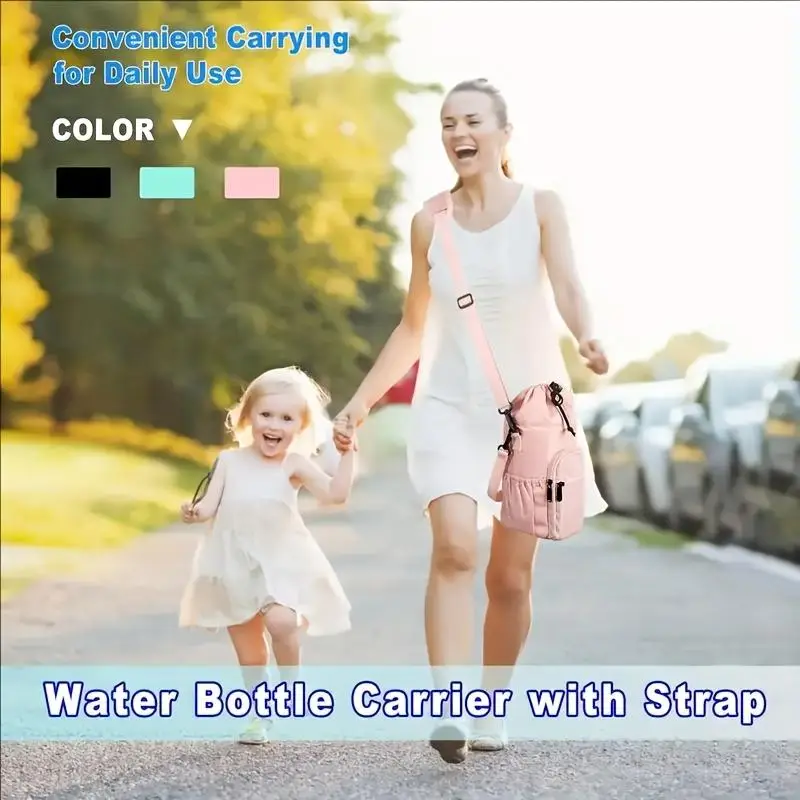 Wasserflaschenhalter mit Riemen 32oz 40oz Isolierte Wasserflaschentasche mit Handyfach Umhängetasche – Detail 6