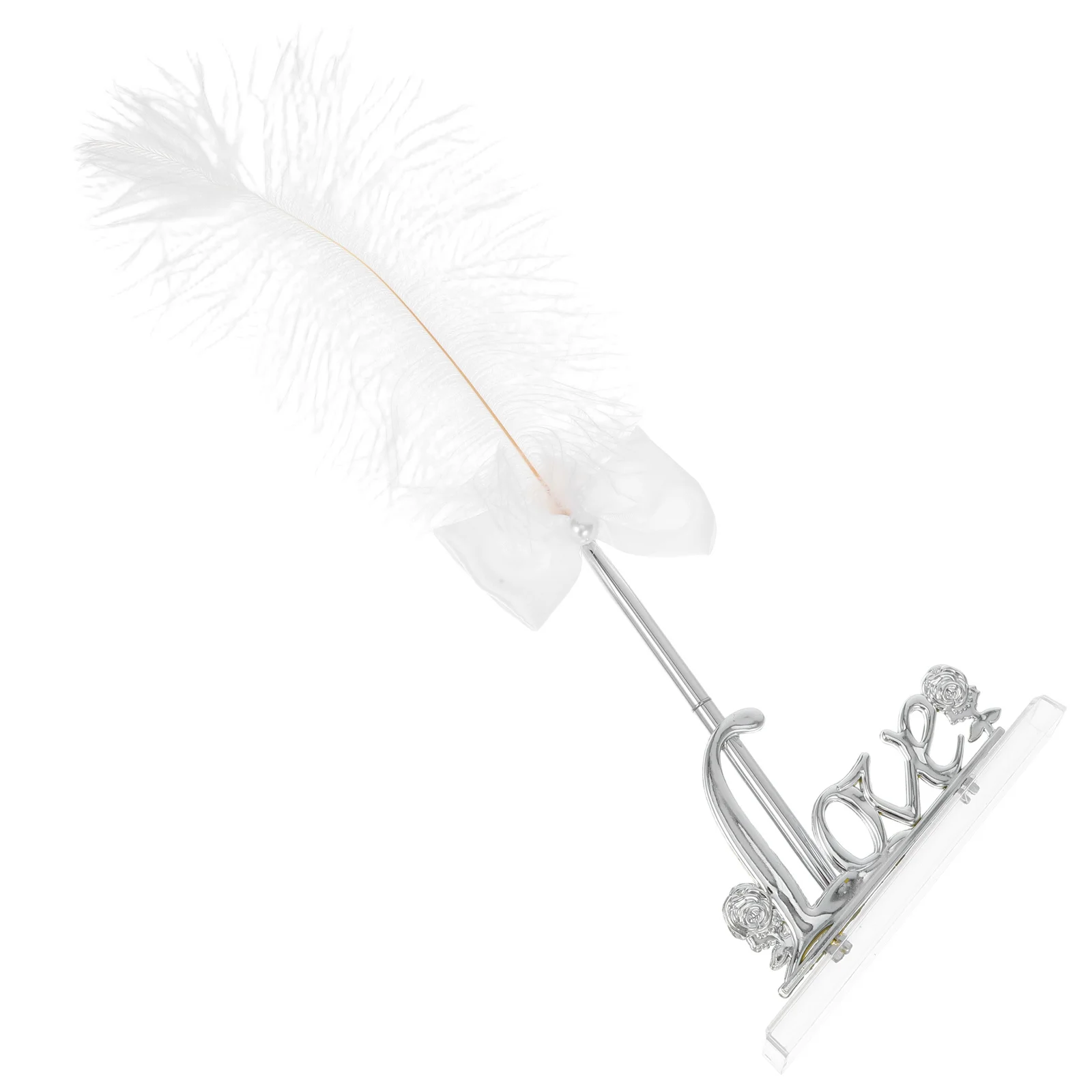 

Premium Metal Wedding Sign Pen Silver 2 Featuring Love English Letter Base Unique Guest Pen for Engagement Wedding Birthday