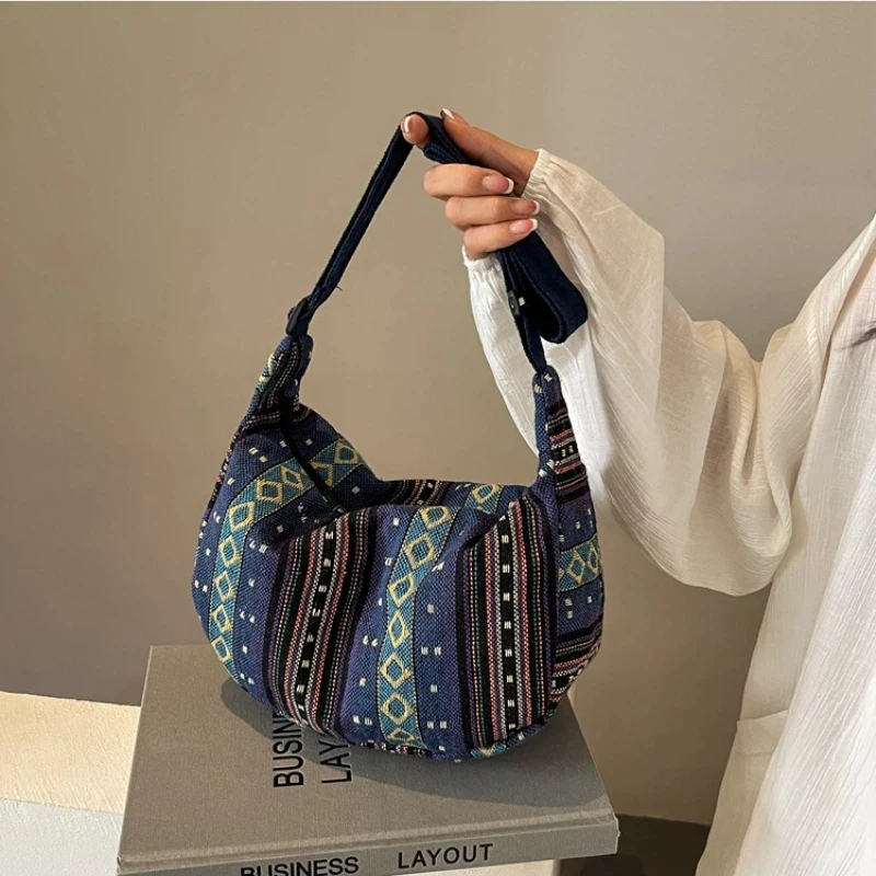

Large Capacity Ethnic-Style Bag 2026 New Model Trendy Fashion Cross-Body Dumpling Bag In Retro Style, Versatile, Single-Shoulder