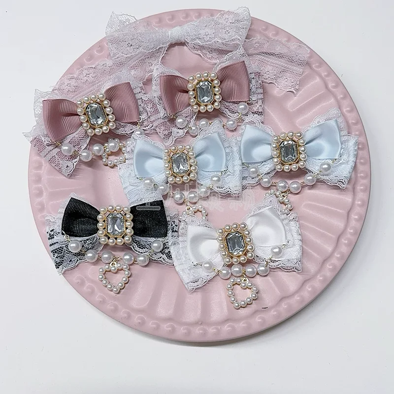 Japanese Mine Series Mass-produced Bow Hair Clips Exquisite Rhinestone Cute Lizlisa Hair Accessories Lolita Hair Clips for Women