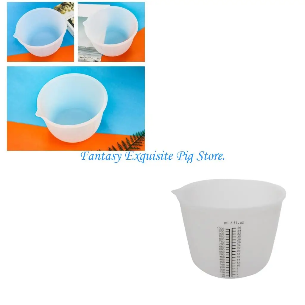 

HXBF Силиконовый измерительный чашка с прозрачными градами Многоцелевой инструмент измерения смешивания для лабораторных и