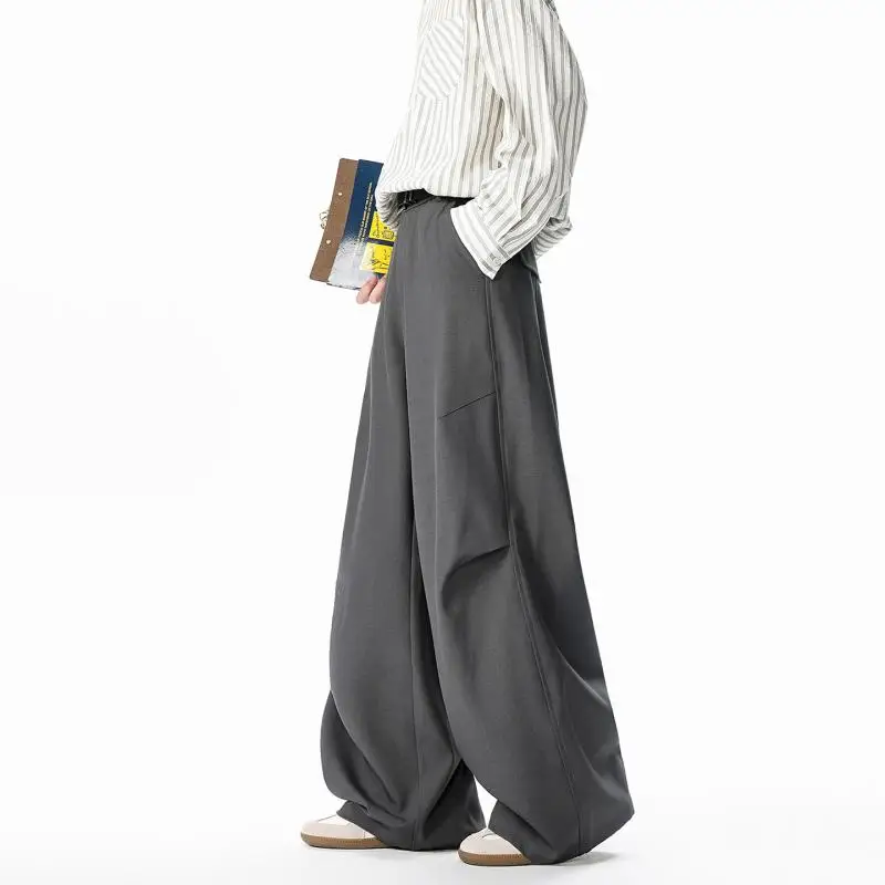 Men's Wide Leg Suit Pants Loose Flowy Drape Formal Trousers Casual Streetwear  Minimalist Oversized Long Formal Suit Pants Male