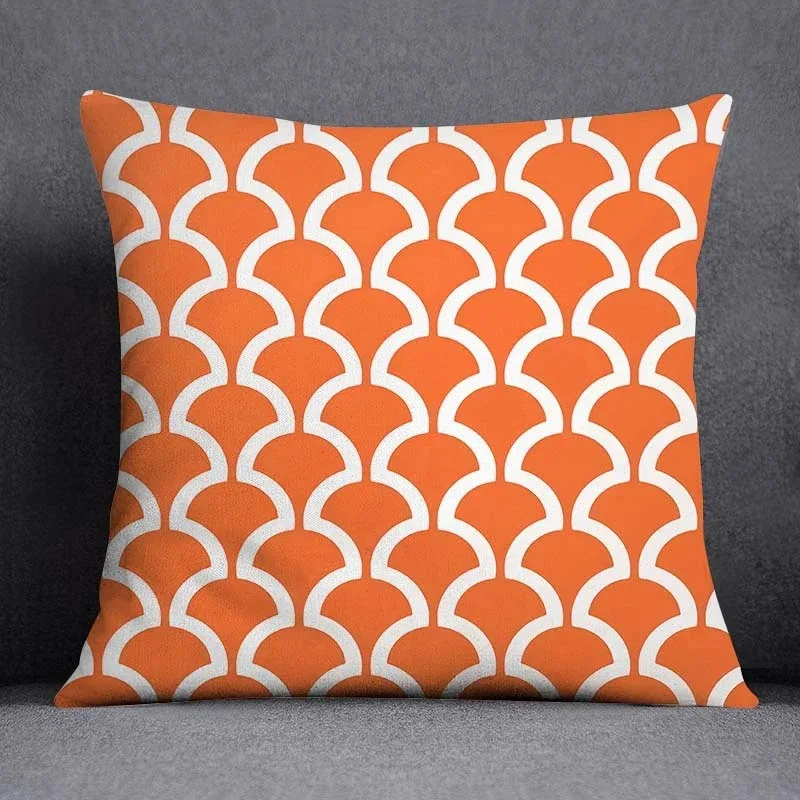 Orange Pattern Pillowcase Interior Decoration Office Living Room Home Pillowcase