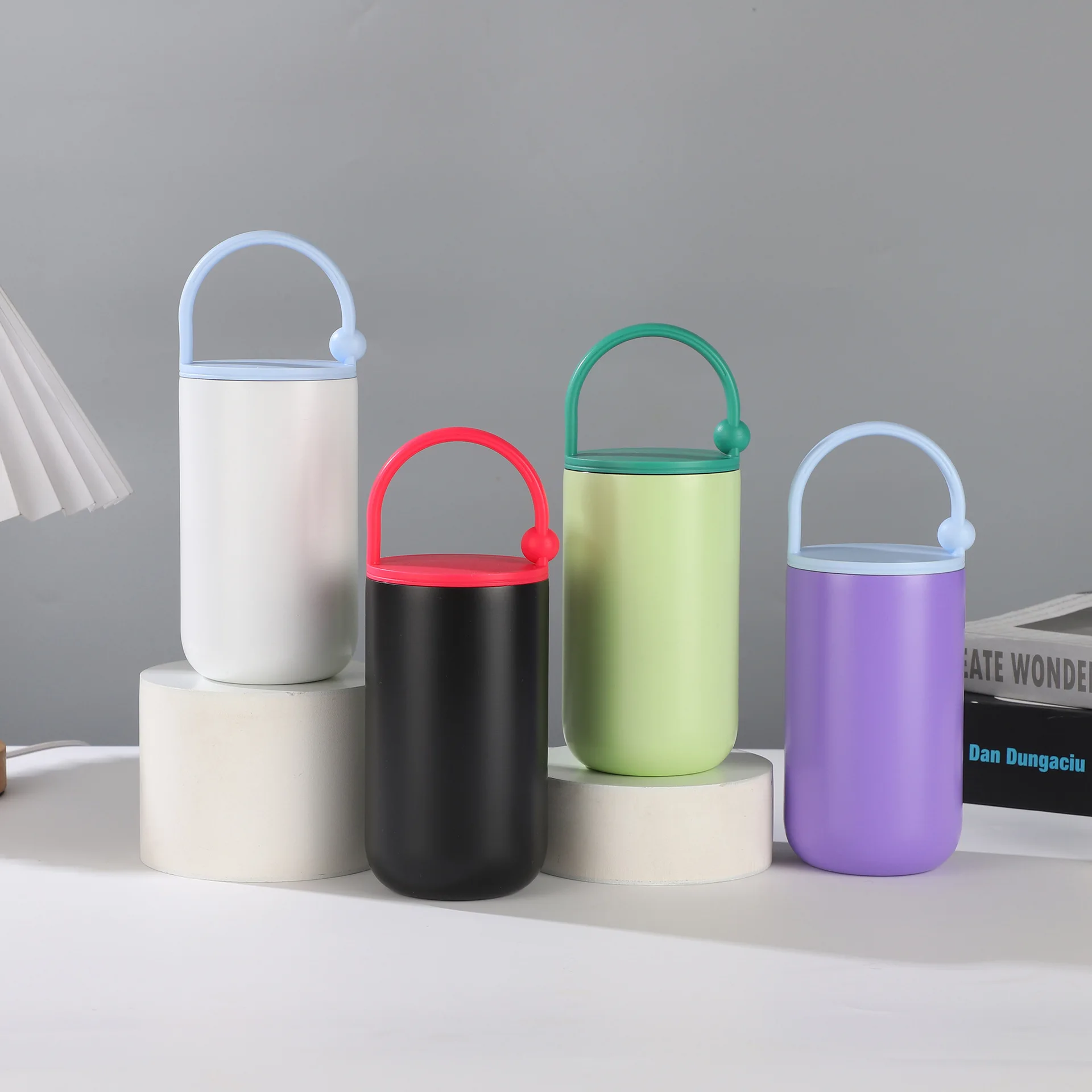 

450ml Stainless Steel Student Thermal Water Bottle With Handle,Double-layer Vacuum Flask Drinkware,Portable Women's Thermos Cup