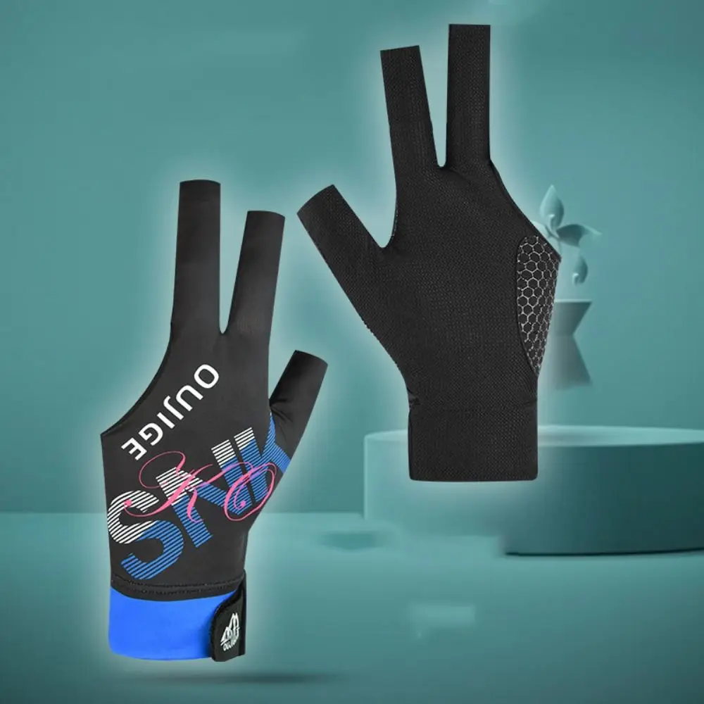 ثلاثة أصابع اليد اليسرى قفازات البلياردو اليد اليسرى مقاومة للاهتراء قفازات تدريب البلياردو خفيفة الوزن المكشوفة