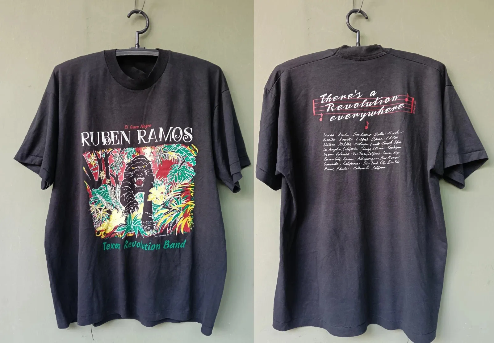 Camiseta de la banda Ruben Ramos Texas Revolution de 2 caras, tallas S a 5XL