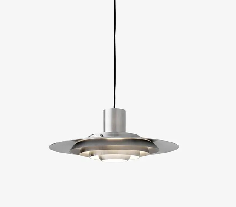 White Silver Aluminium E27 Pendant Lights