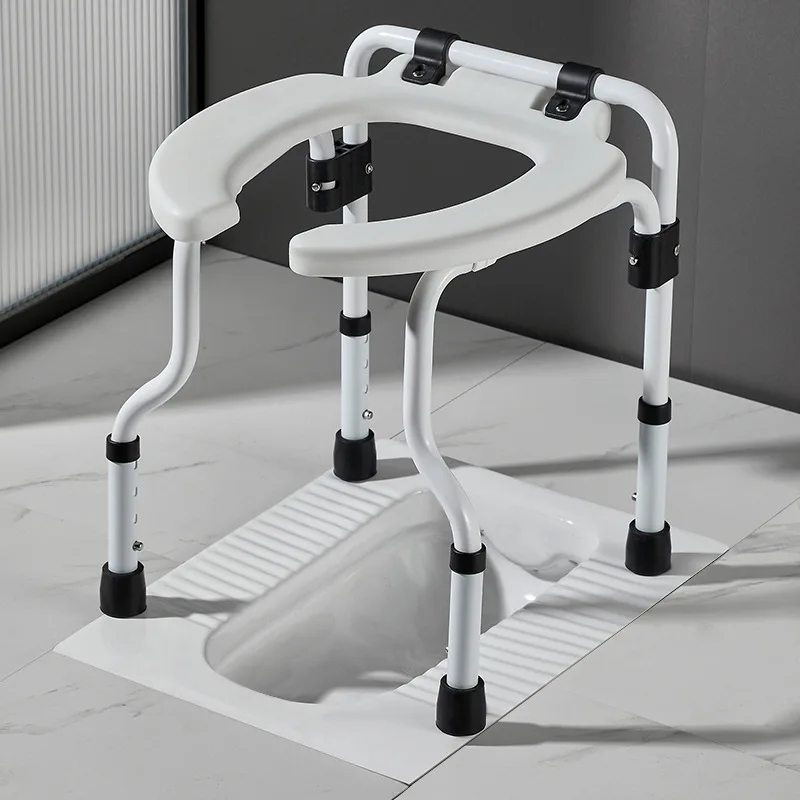 Adjustable Folding Toilet Seat Riser Portable Commode Chair for Elderly Pregnant Women Alloy Bathroom Shower Stool