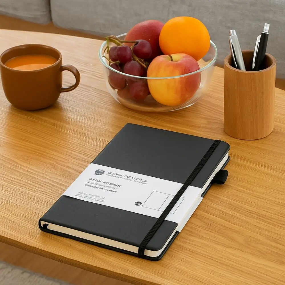 Schreibwaren Premium A5 Notizbuch mit Bindeband, Gesäßtasche, Notizblock, Lesezeichen, Band, Tagebuch, Planer, Notizen, Geschenk