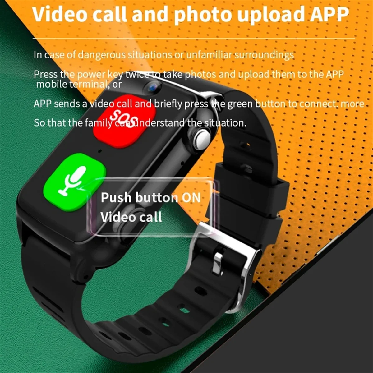 Elderly GPS Watch 4G Tracking Bracelet Health Temperature SOS Old People Locator GPS Tracker Wristwatch with Camera