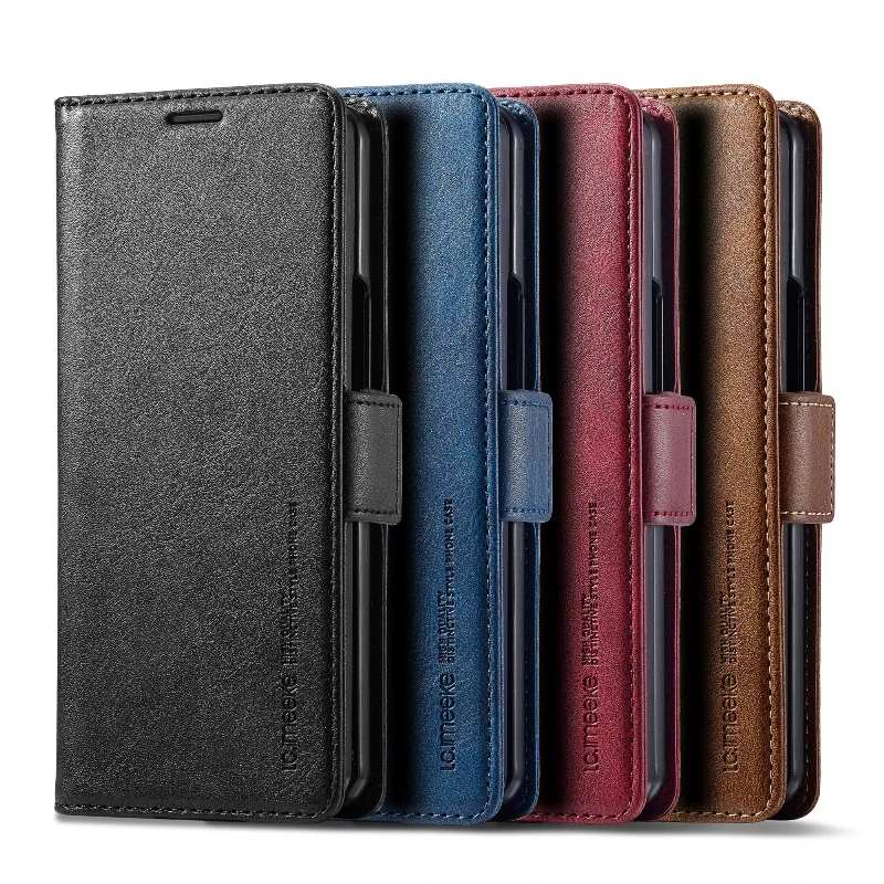 Side Magnetic Flip Phone Cover For Samsung Galaxy Z Fold 6/Z Fold 5/Z Fold 4/Z Fold 3 Built-In Wallet Card Slots Protective Case