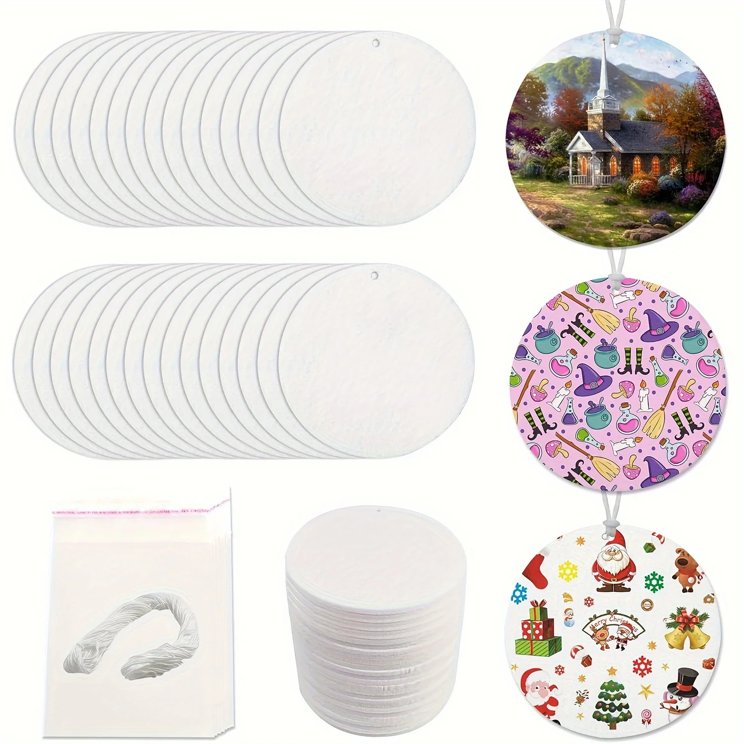 10Pack DIY Air Freshener For Car And Home Hanging Decoration Sublimation Car Freshener Blanks Round Shape