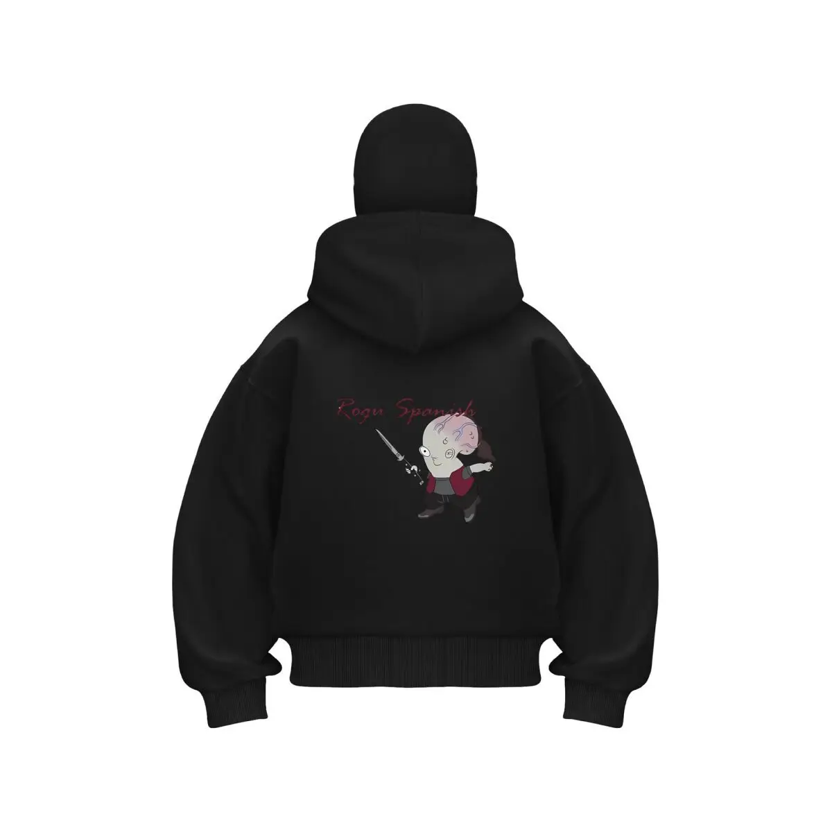 

Rogu Spanish Humor Character Art Double Hood Balaclava Men Zip Hoodie Winter Warm