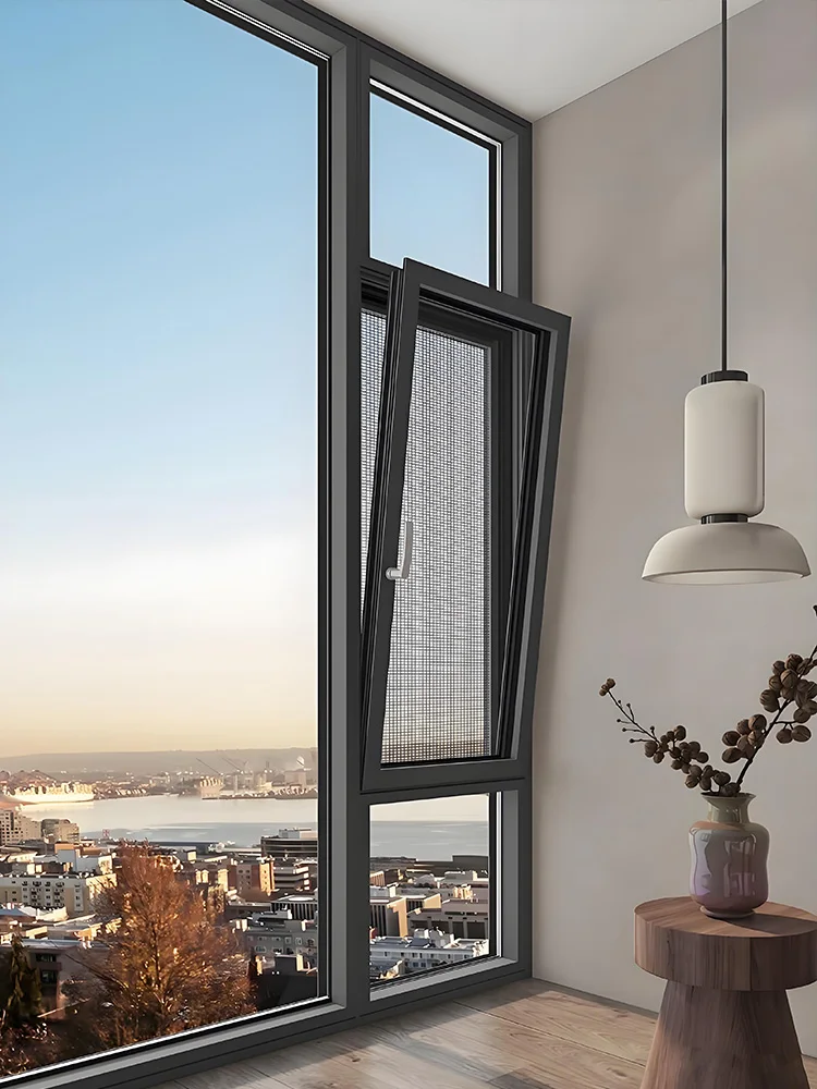 

Tilt and Turn Window Casement Window Commercial Grill Design Waterproof Outward Vertical Aluminium Custom Home Decor