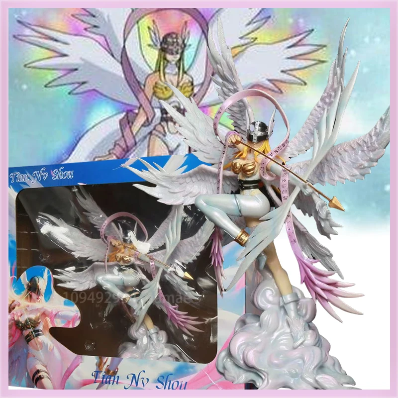

Digimon Adventure 26cm Angewomon Anime Figure New In Stock Holy Angemon Vs Piemon Patamon Warpshinka Doll Figure Custom Toy
