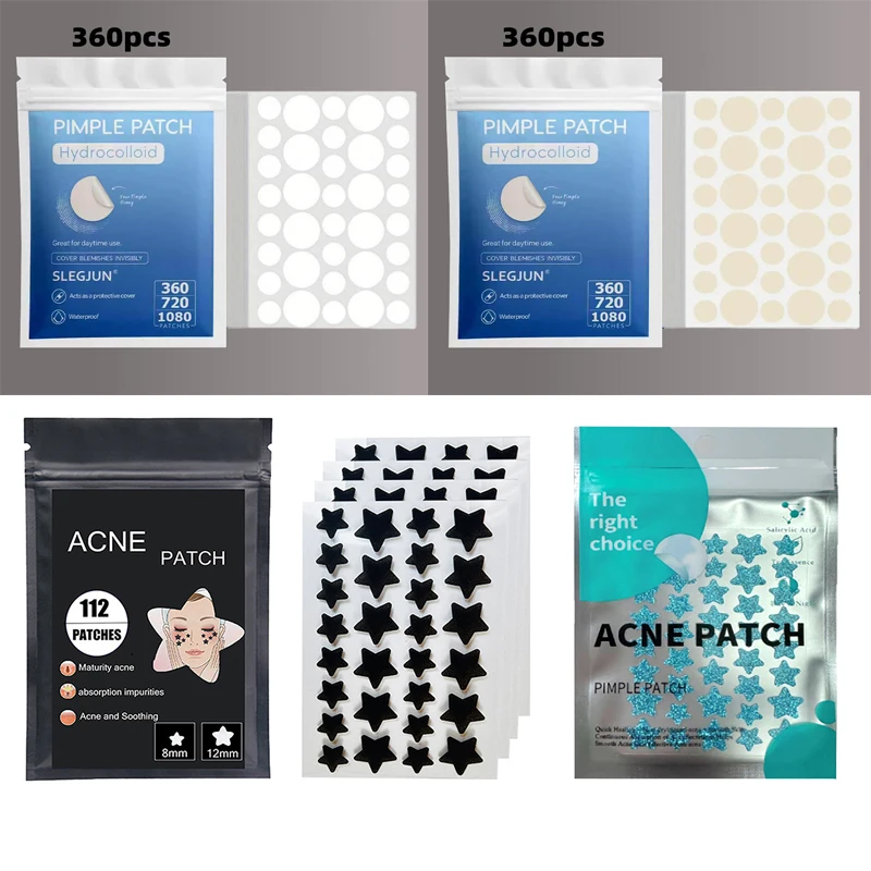 

40/112/360/380pc Hydrocolloid Acne Patche Invisible Pimple Patches For Face Absorb Pus Overnight Fast Healing For All Skin Types