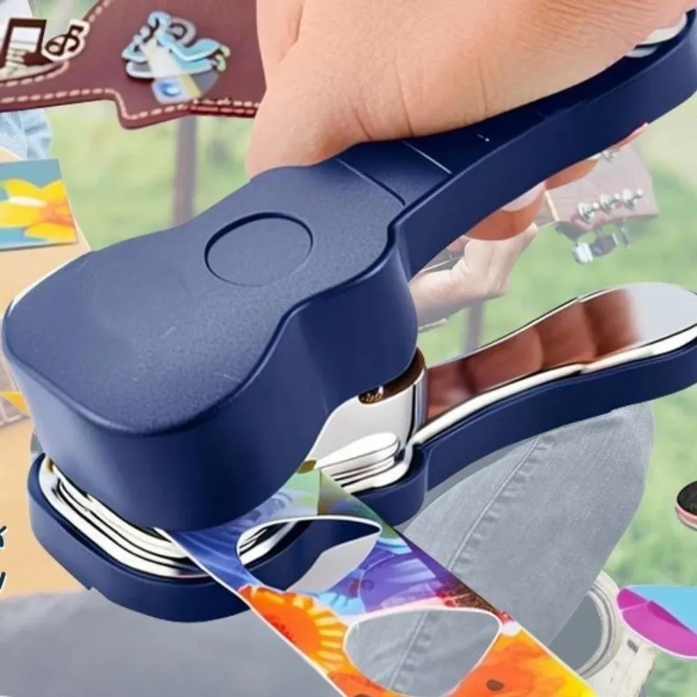 Portable Guitar Pick Punch 15 Variety Pick Strips Medium Guitar Pick Maker Leather Keychain Colorful Sanding File Pick Punch Kit
