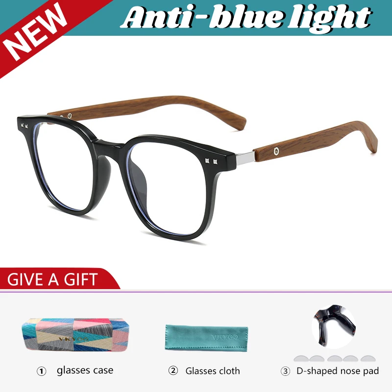VICKY New Simple Geometric Square Frame Men Women Anti-blue Light Reading Glasses Can Be Customized Prescription HM503