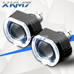 Bi-xenon Projector Headlight Lens Square LED Angel Eyes Kit H4 H7 Tuning Driving Light Car Accessories H1 HID LED Retrofit Style