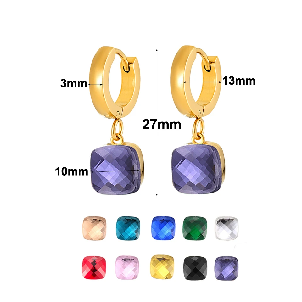 High Quality Stainless Steel Fashion Jewelry Pretty Candy Style Pendant Crystal Drop Earring For Women Girl Party Wedding Gifts