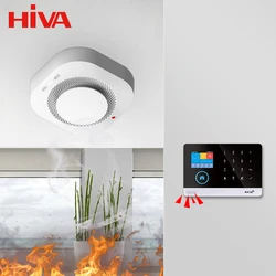 HIVA-Detector de humo inalámbrico para el hogar y la Oficina, sistema de alarma de 433MHz, protección contra incendios, PA-441 de seguridad para bomberos