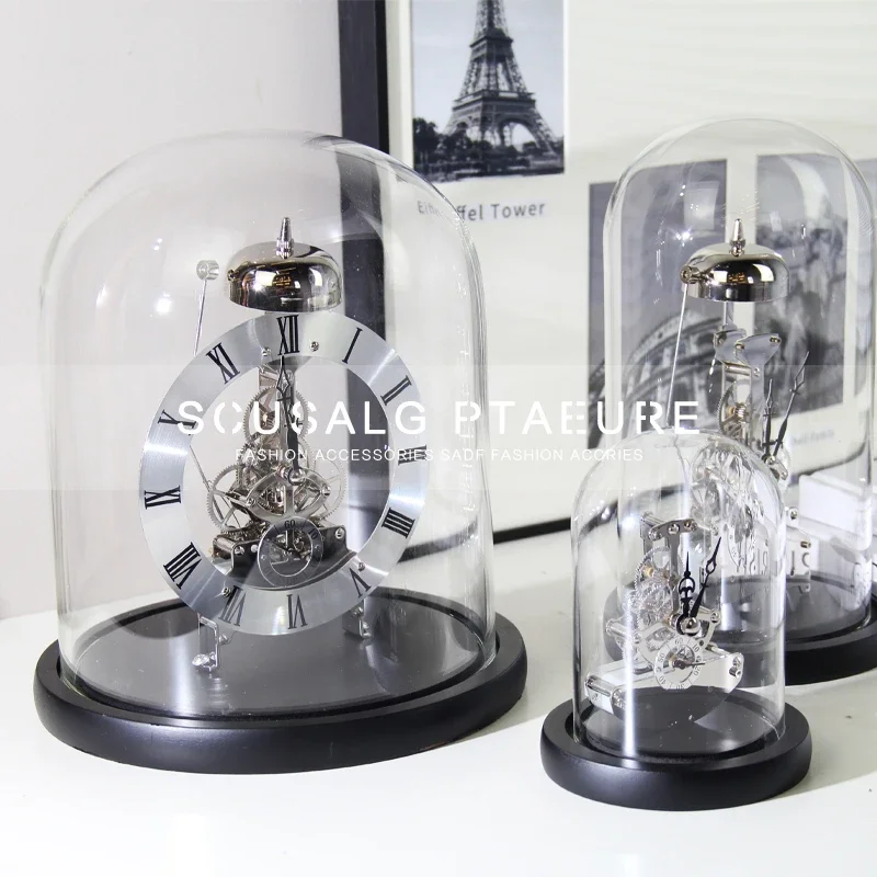 Luxury Mechanic Metal Desk Clock Living Room Table Clock Work Office Aesthetic Clocks Nordic Interior Decoration Accessories