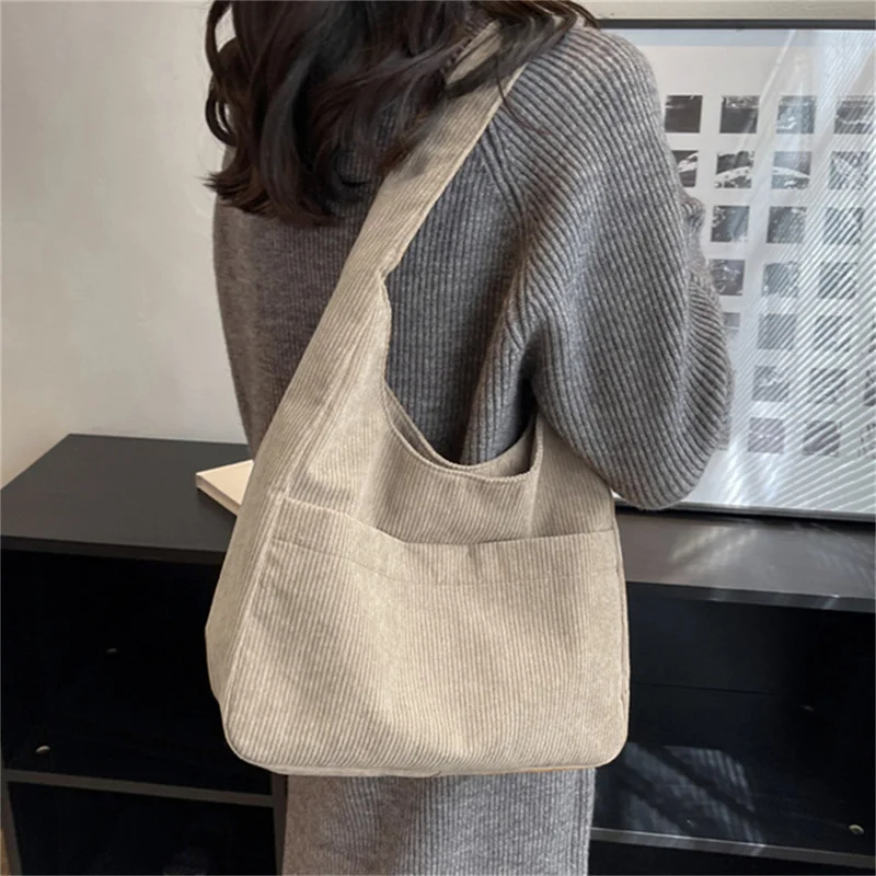 Fashion Women Handbag Large Capacity Single Shoulder Bag Female Solid Color Portable Shopping Bag Student Book Bag Tote