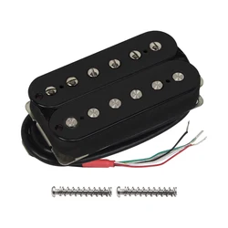 FLEOR Alnico 5 Guitar Neck Humbucker Pickup Double Coil Pickup Black 4-Wires