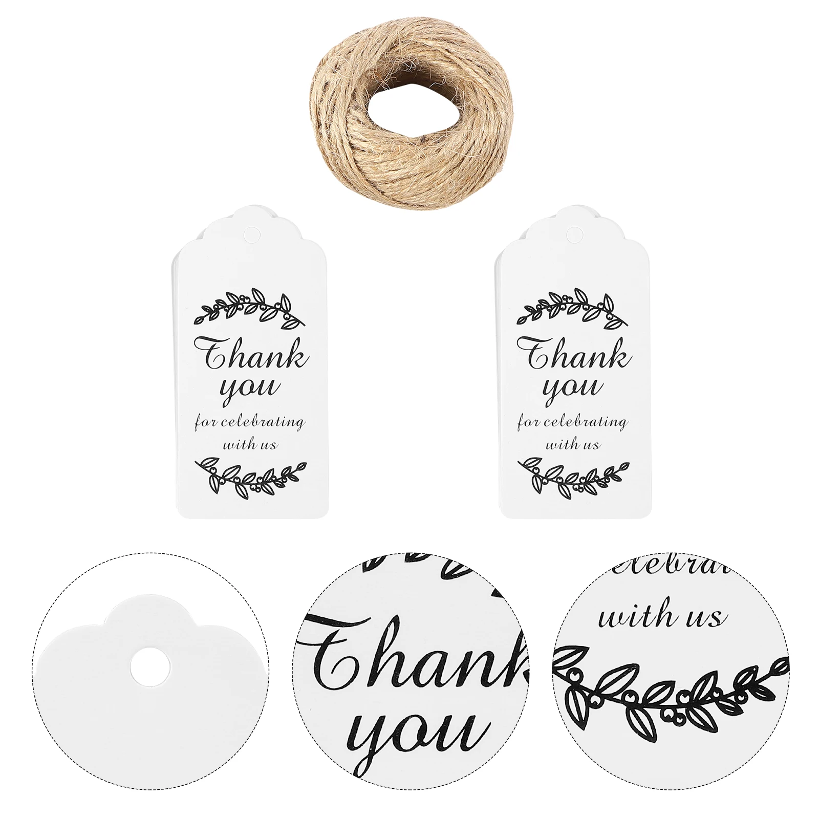 

1 set Thank You Wedding Tags Durable Paper Pendant Labels for Gift Packaging Party Decorations Hanging Bottle Necklaces