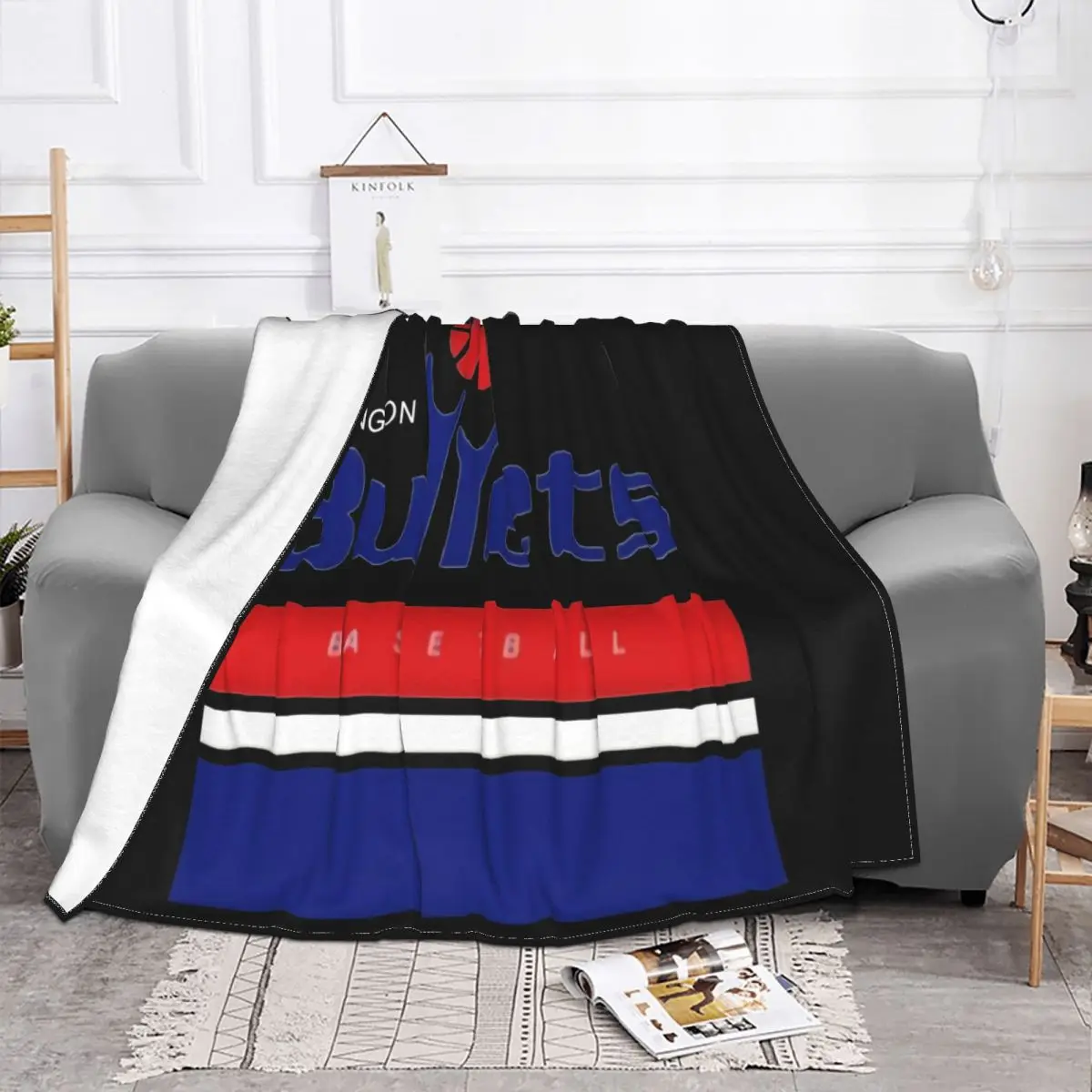 Washington Bullets Retro Basketball Throwback Jersey Logo Cool Casual Men Unisex Fashion Sbz1479 Throw Blanket