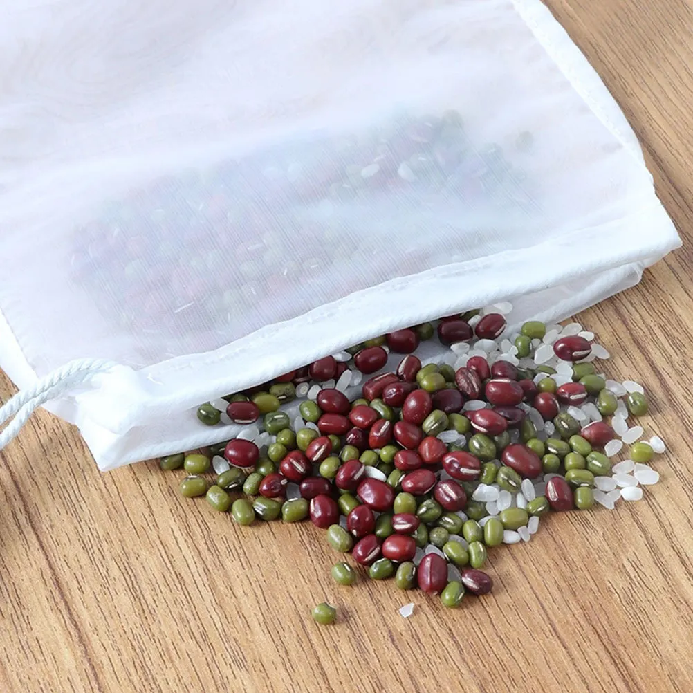 

2Pcs Nylon Filter Strainer Bags Premium Food Grade Mesh Drawstring Design Easy Clean Multipurpose for Wine Juice Coffee