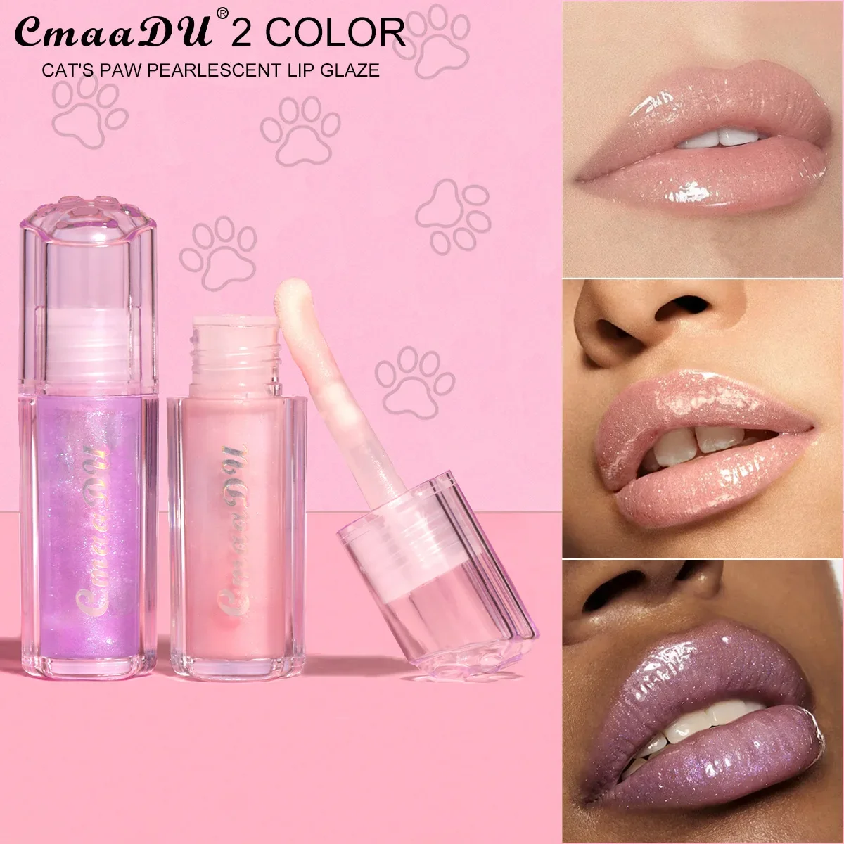 Perłowy błyszczyk do ust z efektem lustra, żelowy tint do ust, seksowny, prześwitujący, fioletowo-różowy, nawilżający, długotrwały błyszczyk do ust, szminka.