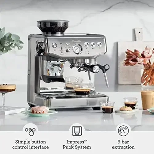 Breville the Barista Express Impress Espresso Machine with Grinder &Milk Frother,Espresso Maker with Assisted Tamping,Cappuccino