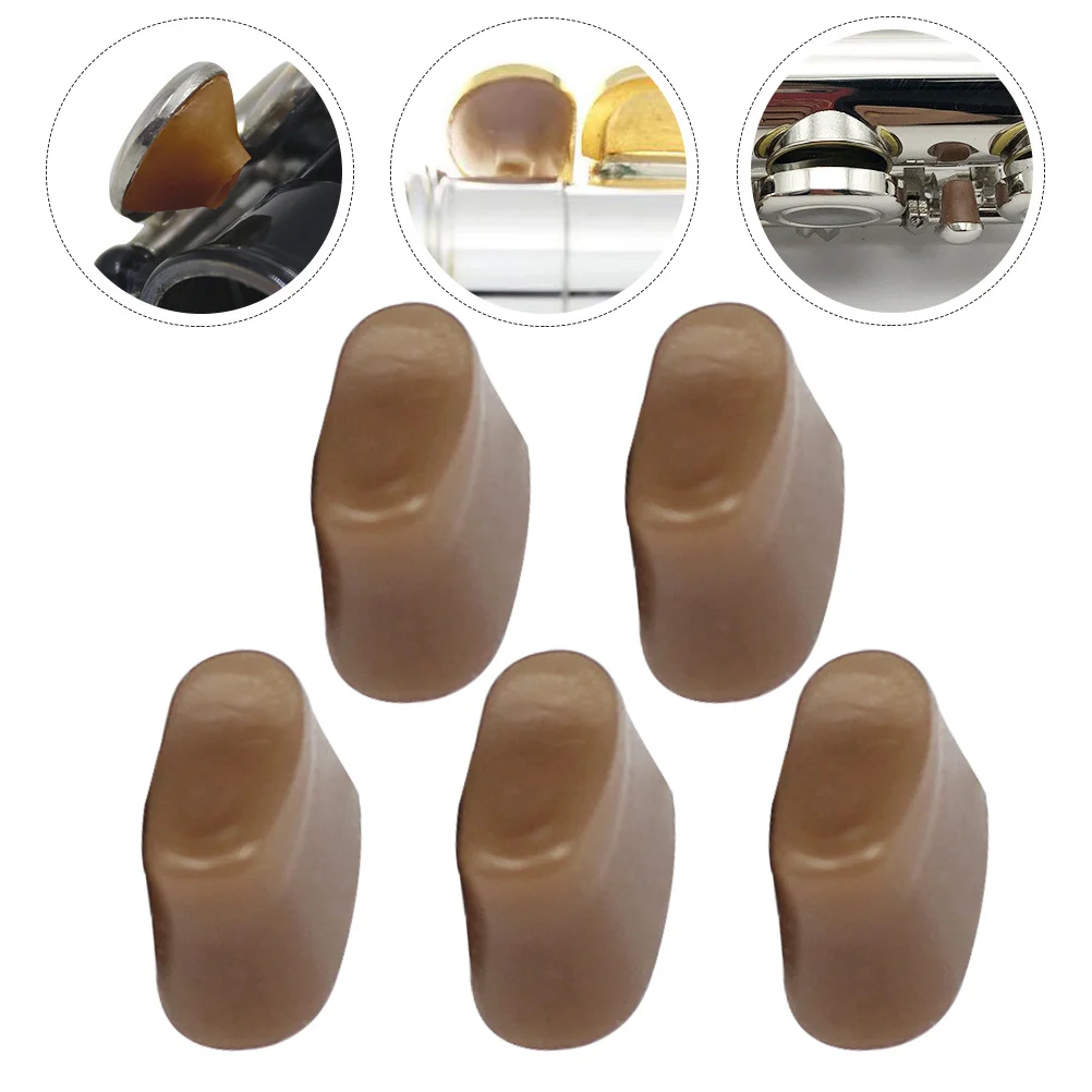 

5Pcs Flute Button Pads Durable Colloid Material Easy to Install Replace Perfect for Successful Performances Mute Pads