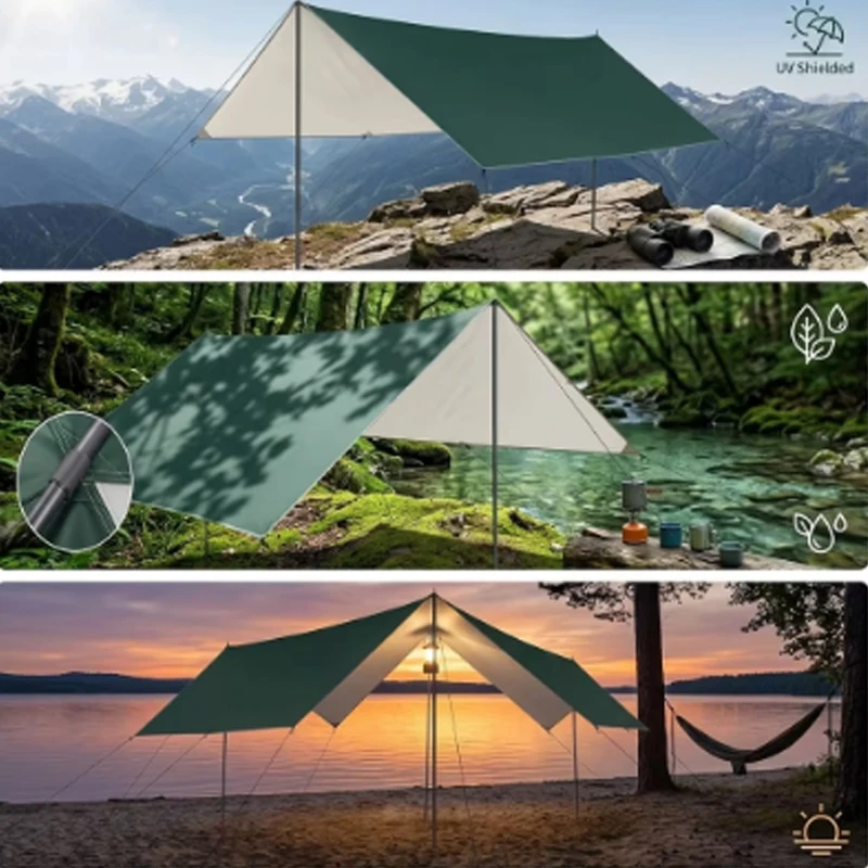 Tenda da campeggio impermeabile 3x6m 3x5m 4x3m, tenda da tetto per zaino da viaggio, parasole per sopravvivenza, progetti per tende da tetto da esterno
