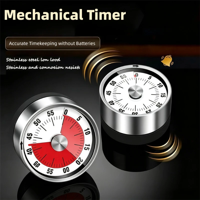 Visual Timer Mechanical Countdown Timers Kitchen Classroom Baking Clock For Teaching Meeting Cookin Working No Battery Required