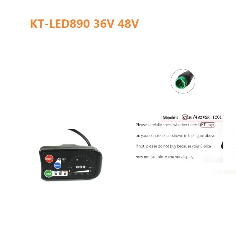 24V or 36V or 48V Electric Bicycle KT LED 890 Control Panel Display Electric Bike Parts