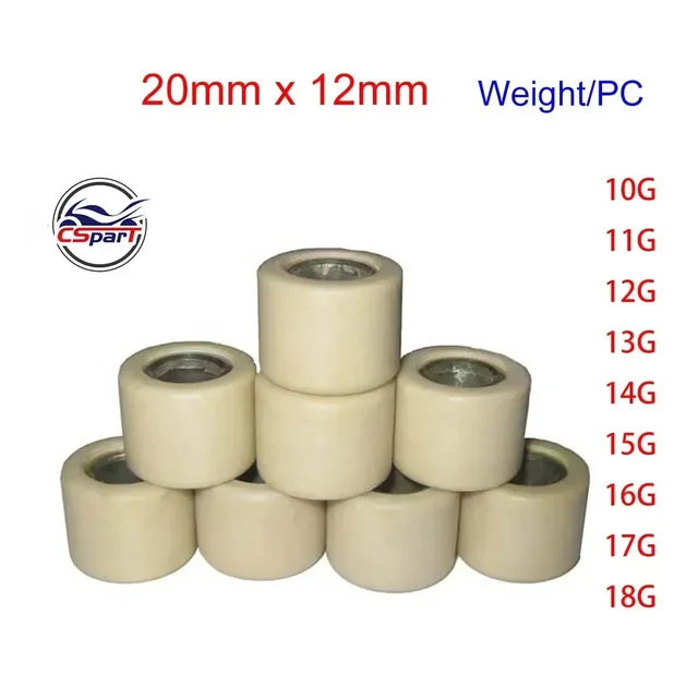 20x12 10G ~ 18G Suwak ciężaru rolki wariatora 250 300 400 VOG YP YP250 Majesty APRILIA MBK Linhai 155 NMAX 125 150 155cc
