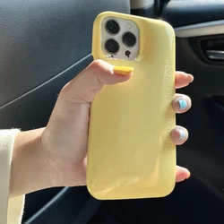 INS Korean Candy Color Soap Letter Glossy Phone Case For iPhone 16 15 14 13 Pro Max 16 Plus Shockproof Protective Back Cover