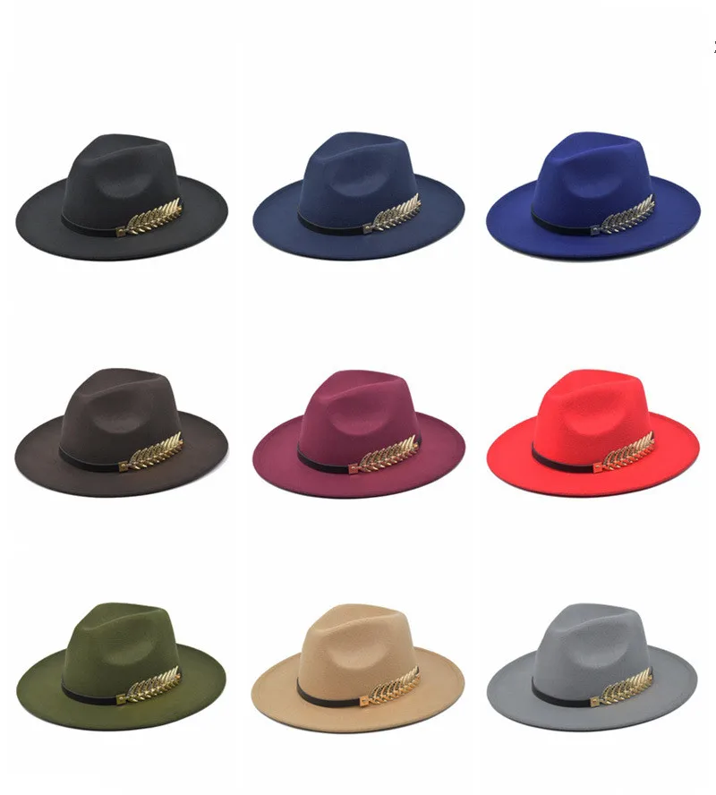 

2020 High Quality Vintage Classic Felt Jazz Fedora Hat Big Brimmed Hat Cloche Cowboy Panama for Women Men Bowler Hat Fedoras