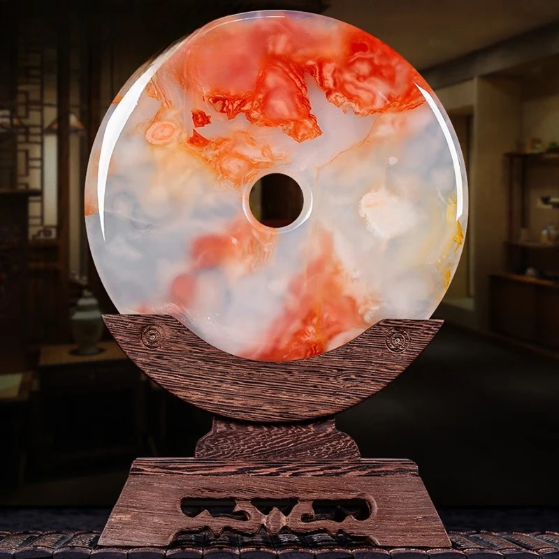 

Ruyi natural jade safety buckle ornament office living room Bogu frame entrance decoration housewarming new home gift