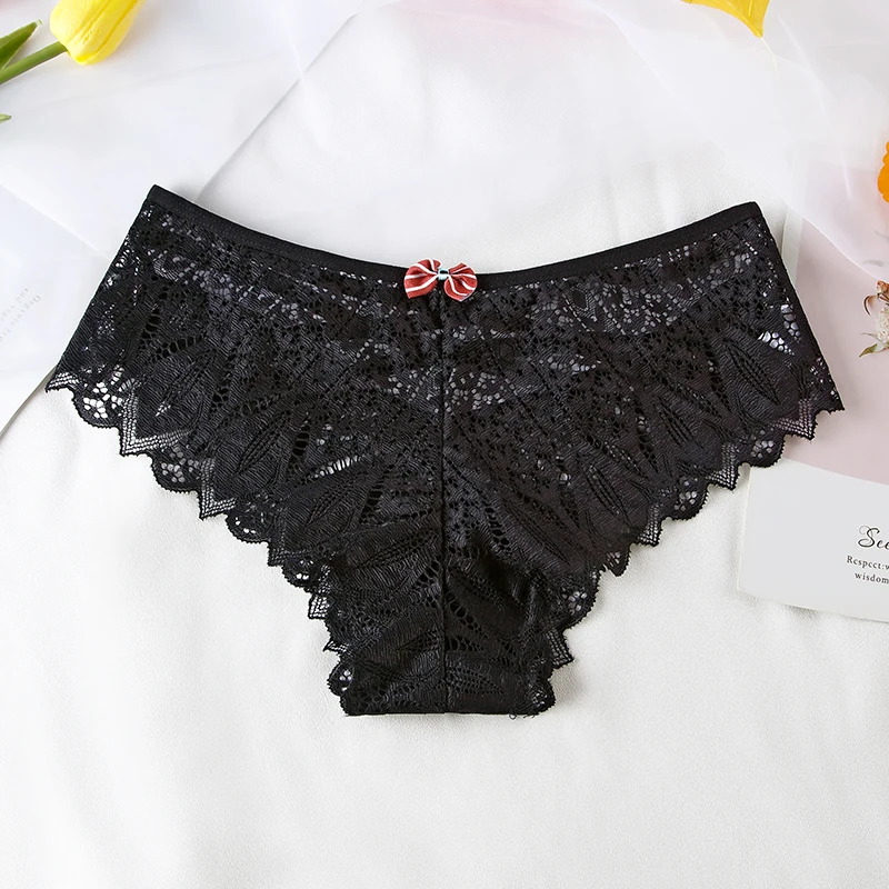 3Pcs Summer Lace Panties For Woman Transparent Hollow Out Sexy Briefs Female Lingerie Underwear Intimates Free Shipping BANNIROU