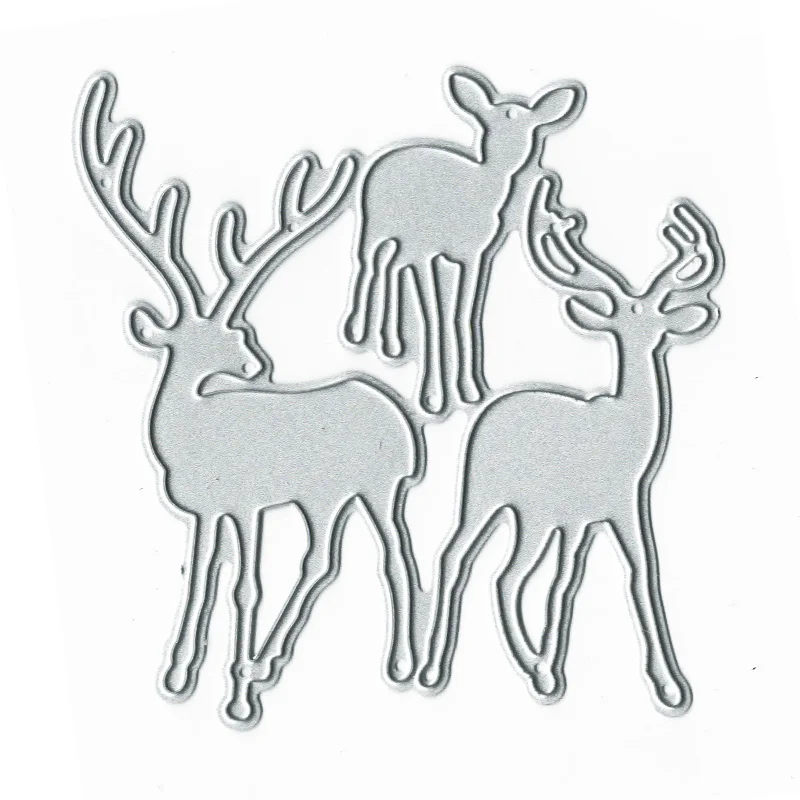 Christmas Elk Deer Knife Mold DIY Greeting Card Punch Stencil Scrapbooking Embossing Template Handicrafts Metal Cutting Dies