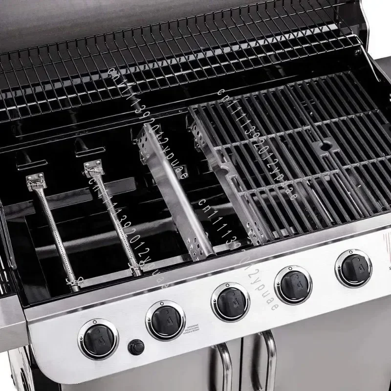 5 Burner Stainless Steel Grill Replacement Parts Kit, Outdoor Barbecue Grill Spare Accessories