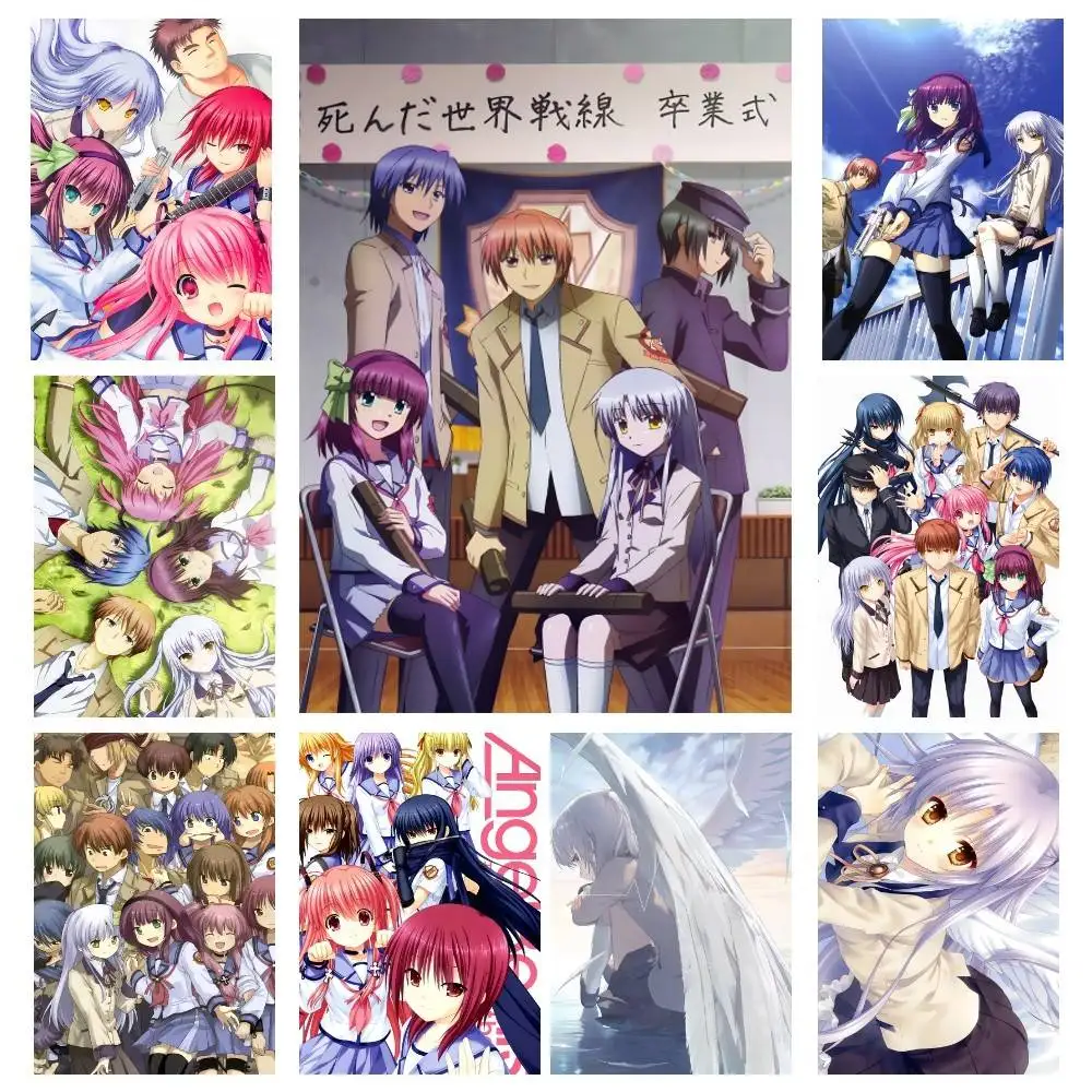 Japanese Classic Anime A-Angel Beats Posters High Quality Self-adhesive Wall Art Decorations Color Prints Sticky