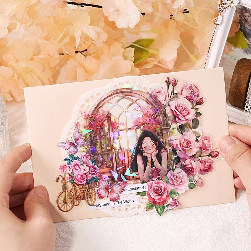 10Pcs Cozy Courtyard Series Decorative Sticker Retro House Collage Scrapbooking Label Diy Diary Album Journal Planner