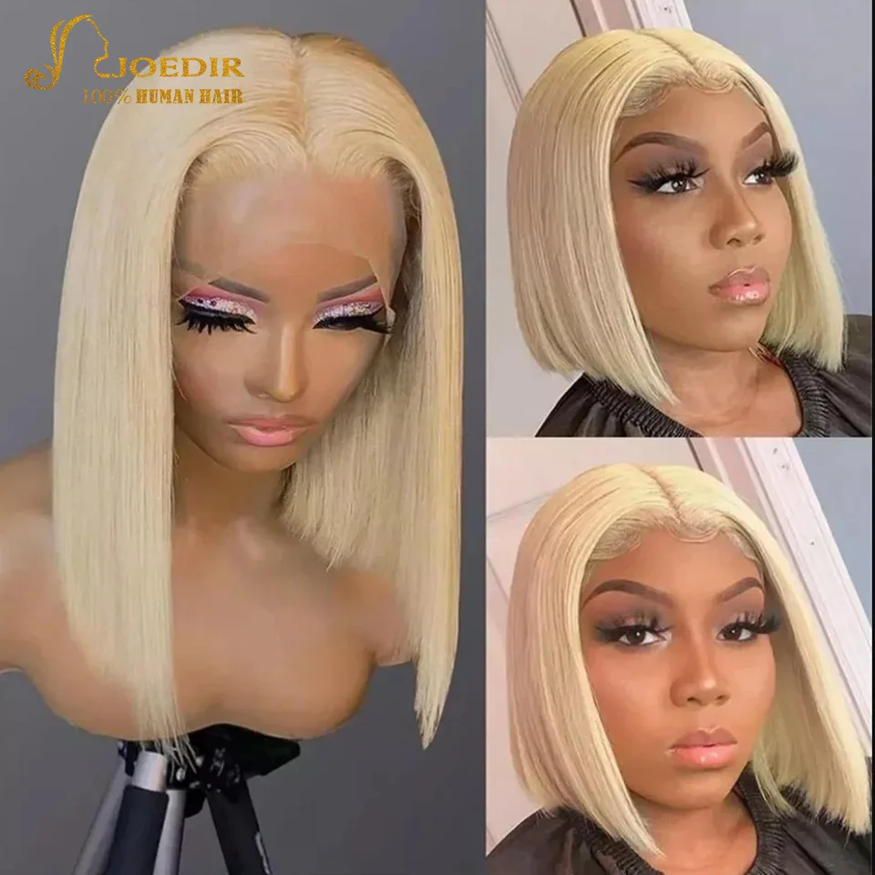 

Blonde 613 Bob Lace Front Wig Human Hair 13X5x1 Lace Front Wigs Pre Plucked Bleached Knots 180% Density 613 Short Blonde Wig