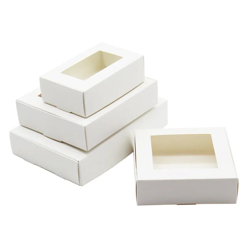 30pcs Hot Sell DIY Kraft Gift Boxes White/Brown/Black Paper Small Soap Box Kraft Cardboard Mini Jewelry Packing Carton Box