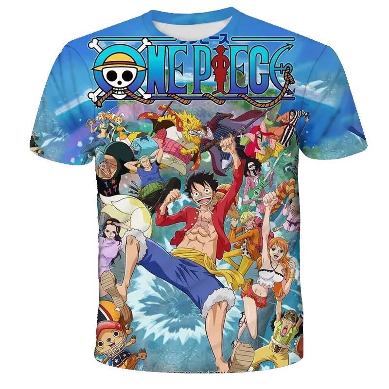 Fashion Kid Anime One Piece Luffy T Shirt Boy Clothing Kids Boys Tshirt Children T-shirt Summer Short Sleeve Tops Tees